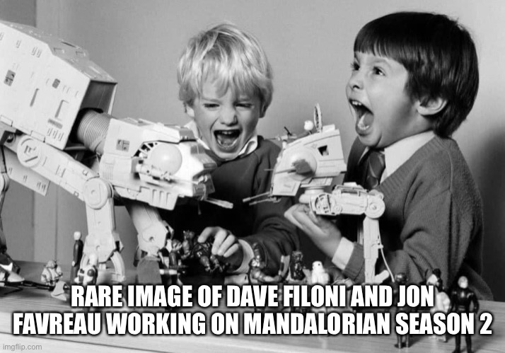 On set Mandalorian Season 2 | RARE IMAGE OF DAVE FILONI AND JON FAVREAU WORKING ON MANDALORIAN SEASON 2 | image tagged in the mandalorian,mandalorian,star wars | made w/ Imgflip meme maker