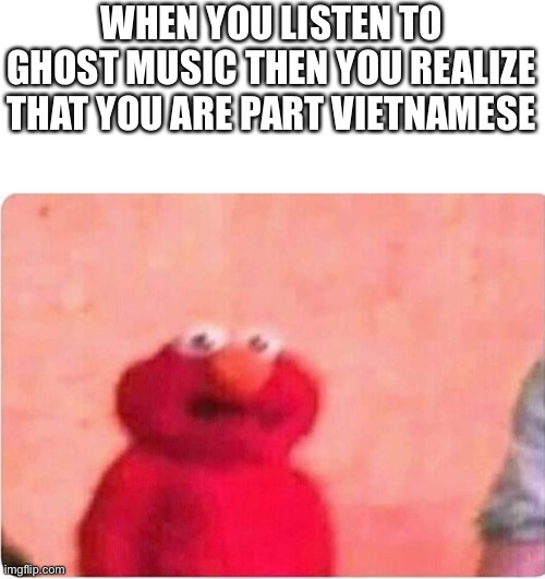 It’s true | WHEN YOU LISTEN TO GHOST MUSIC THEN YOU REALIZE THAT YOU ARE PART VIETNAMESE | image tagged in sickened elmo | made w/ Imgflip meme maker