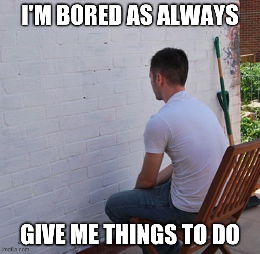 AAAAAAAAAAAAAAAAAAAAAAAAAAAAAAAAAAAAAAAAAAAA | I'M BORED AS ALWAYS; GIVE ME THINGS TO DO | image tagged in bored | made w/ Imgflip meme maker