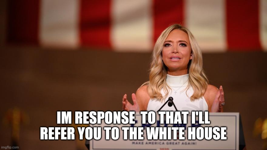 IM RESPONSE  TO THAT I'LL REFER YOU TO THE WHITE HOUSE | made w/ Imgflip meme maker