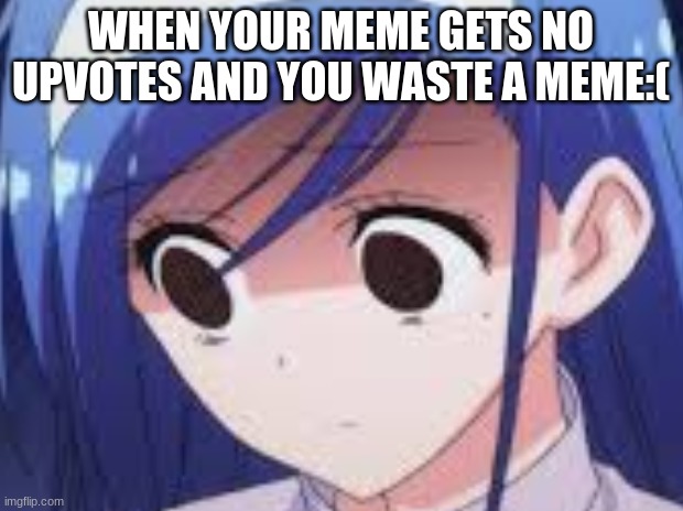 WHEN YOUR MEME GETS NO UPVOTES AND YOU WASTE A MEME:( | image tagged in sad | made w/ Imgflip meme maker