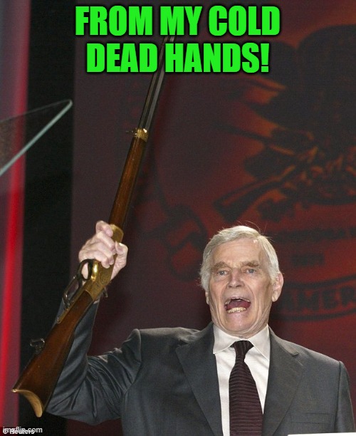 Charlton Heston | FROM MY COLD DEAD HANDS! | image tagged in charlton heston | made w/ Imgflip meme maker