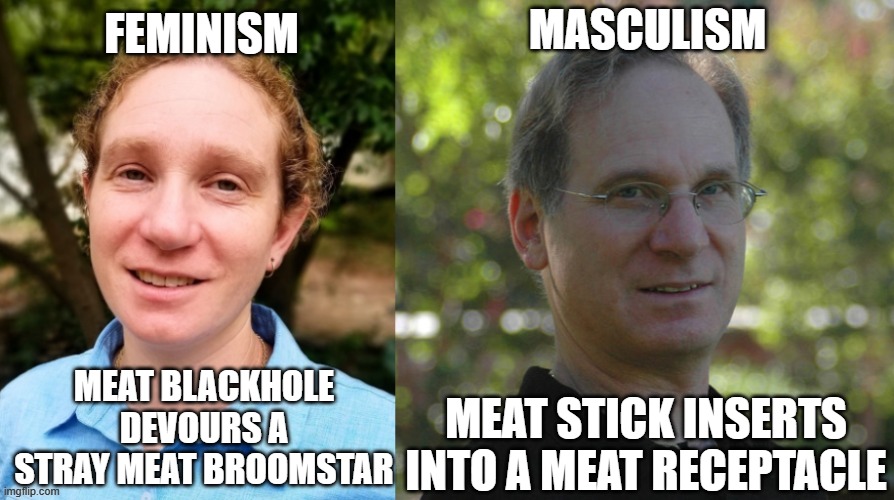 On Desire | MASCULISM; FEMINISM; MEAT BLACKHOLE DEVOURS A STRAY MEAT BROOMSTAR; MEAT STICK INSERTS INTO A MEAT RECEPTACLE | image tagged in appearances matter | made w/ Imgflip meme maker