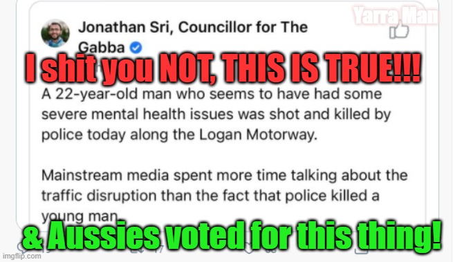 Greens, what things people vote for | Yarra Man; I shit you NOT, THIS IS TRUE!!! & Aussies voted for this thing! | image tagged in true story terrorist apologists | made w/ Imgflip meme maker