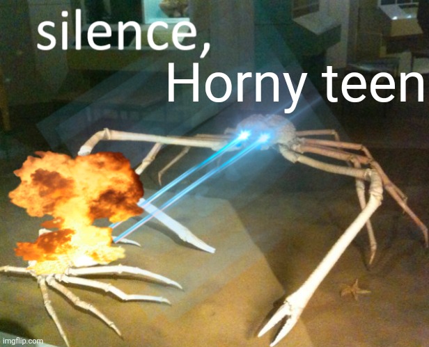 Silence Crab | Horny teen | image tagged in silence crab | made w/ Imgflip meme maker
