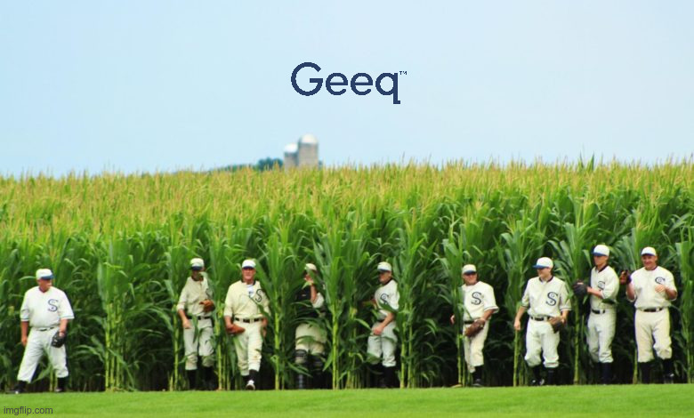 Geeq - Field of Dreams | image tagged in blockchain,geeq,platform | made w/ Imgflip meme maker