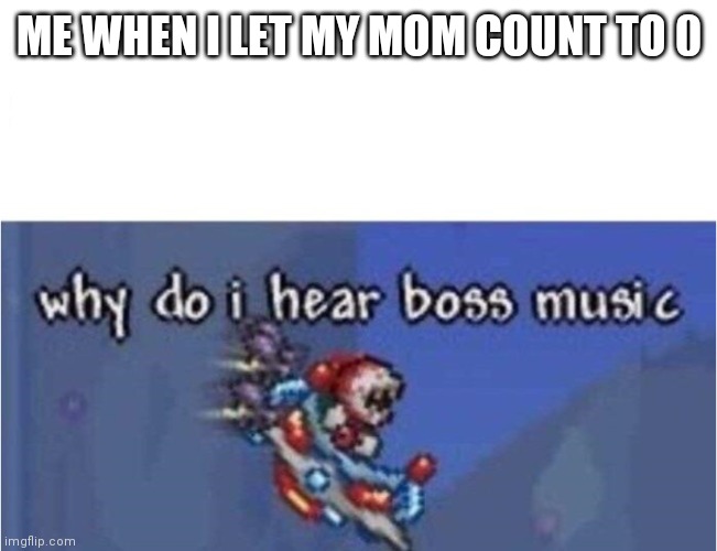 True | ME WHEN I LET MY MOM COUNT TO 0 | image tagged in why do i hear boss music | made w/ Imgflip meme maker