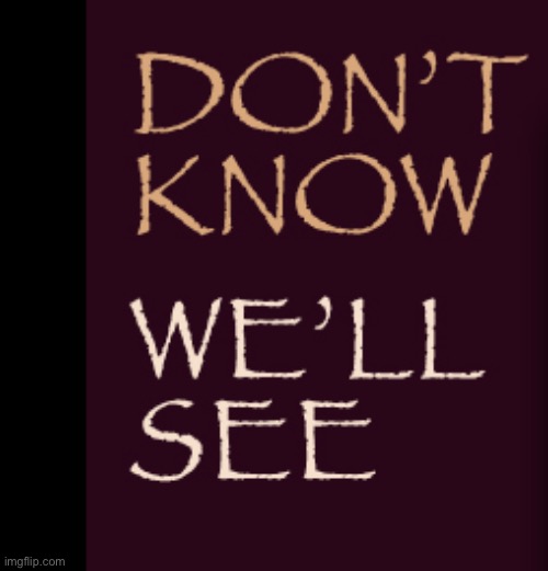 When you see another right-wing prediction of doom | image tagged in don t know we ll see | made w/ Imgflip meme maker