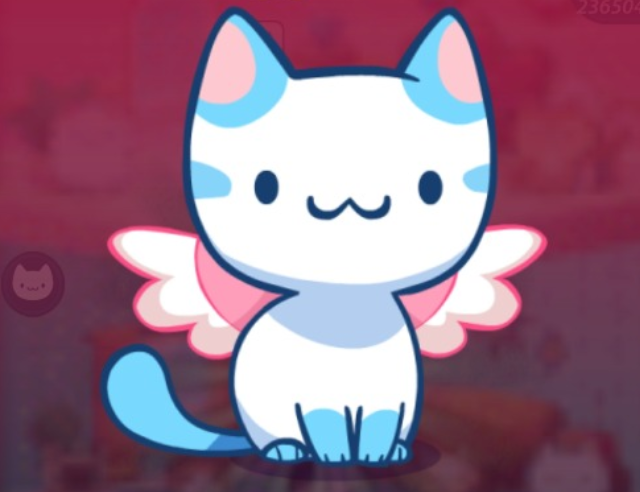 angel blue cat Blank Meme Template
