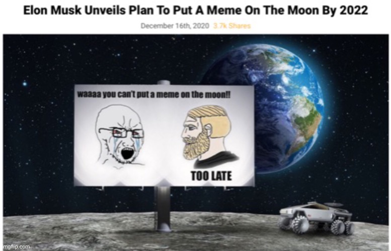 The Babylon bee knows our kind | image tagged in elon musk,memes,babylon bee,moon | made w/ Imgflip meme maker