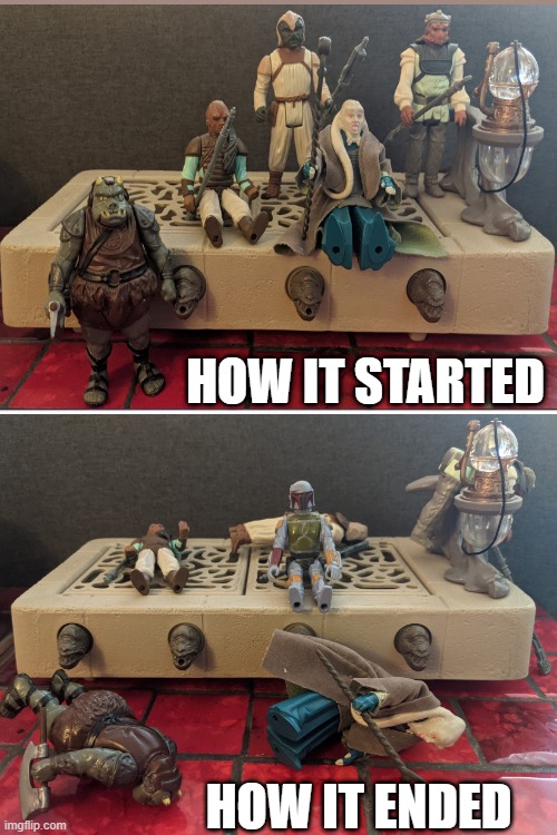 The Book of Boba Fett | HOW IT STARTED; HOW IT ENDED | image tagged in two | made w/ Imgflip meme maker