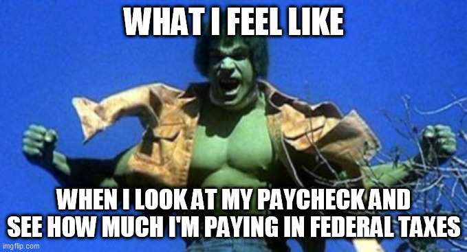 federal taxes | WHAT I FEEL LIKE; WHEN I LOOK AT MY PAYCHECK AND SEE HOW MUCH I'M PAYING IN FEDERAL TAXES | image tagged in 2021 | made w/ Imgflip meme maker