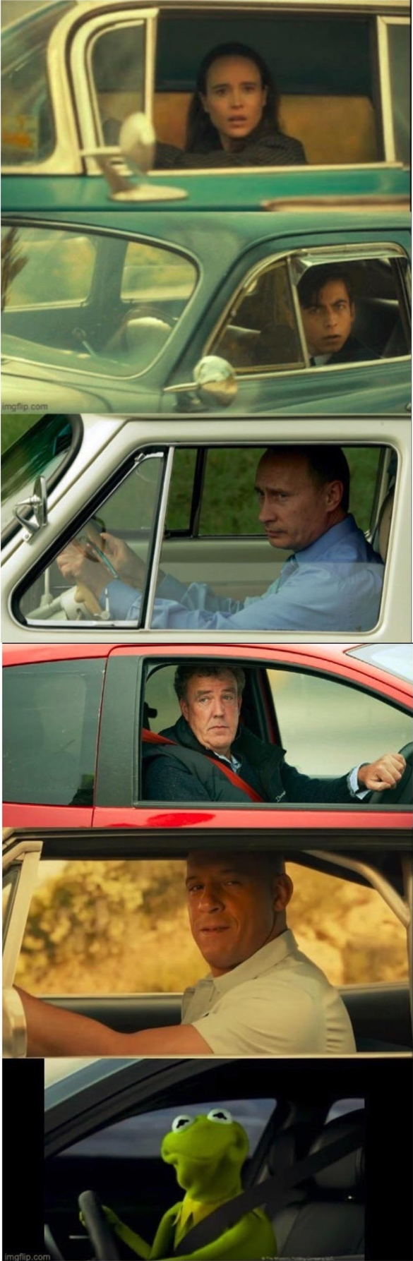 vanya and five and putin and clarkson and vin diesel and kermit Blank Meme Template
