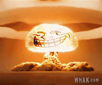 Atomic Bomb Troll Face - Nuclear Blast Mushroom Cloud Radioactive