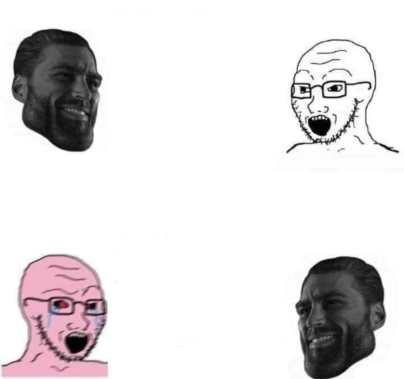 High Quality Chad and Wojak argue Blank Meme Template