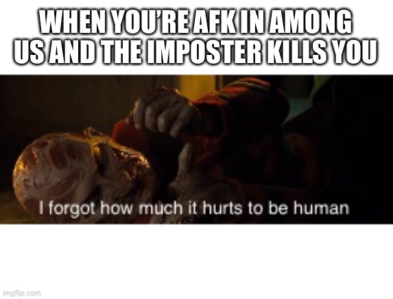 Among Us (relatable wtf) | WHEN YOU’RE AFK IN AMONG US AND THE IMPOSTER KILLS YOU | image tagged in memes | made w/ Imgflip meme maker