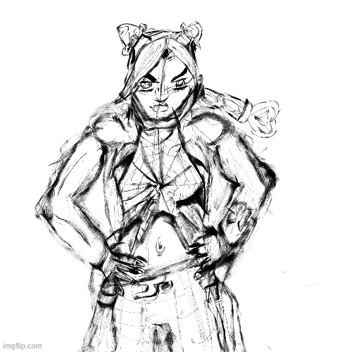First fanart i've done with no tracing at all, it's of our queen Jolyne Cujoh | image tagged in jojo's bizarre adventure,jojo | made w/ Imgflip meme maker