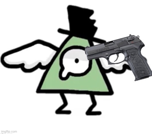 Winged Illuminati with a gun. | image tagged in winged illuminati with a gun | made w/ Imgflip meme maker
