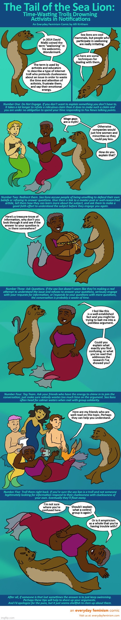 How to deal with sealions: A nautical adventure. | image tagged in sealioning | made w/ Imgflip meme maker