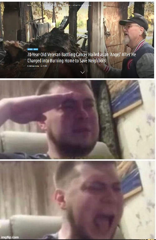 To the heroes | image tagged in crying salute | made w/ Imgflip meme maker