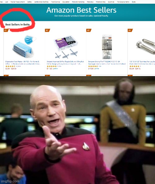 Just how? Please Amazon explain to me | image tagged in memes,picard wtf,coronavirus,bolt,amazon,masks | made w/ Imgflip meme maker