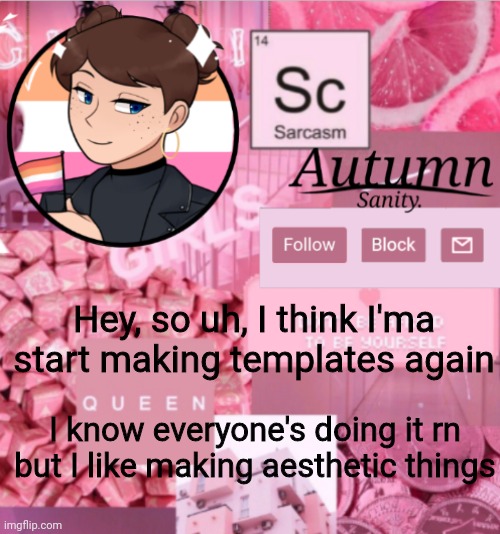 Hey, so uh, I think I'ma start making templates again; I know everyone's doing it rn but I like making aesthetic things | made w/ Imgflip meme maker
