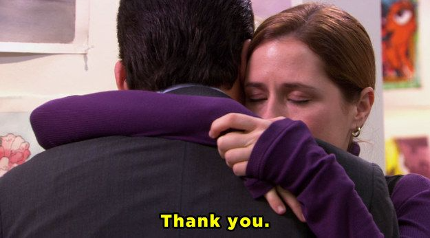 Pam Beesly thank you Blank Meme Template