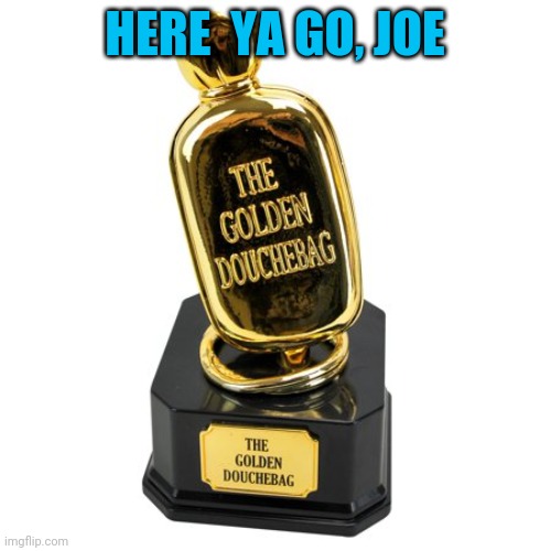 Major Award | HERE  YA GO, JOE | image tagged in major award | made w/ Imgflip meme maker