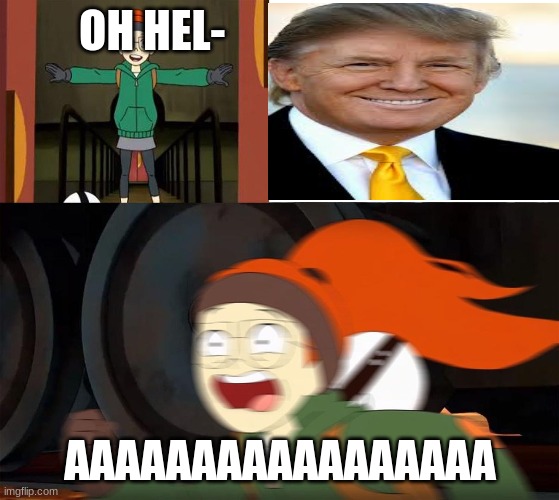 Infinity Train Tulip sees x thing | OH HEL-; AAAAAAAAAAAAAAAAA | image tagged in infinity train tulip sees x thing | made w/ Imgflip meme maker