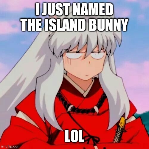 Excuse me | I JUST NAMED THE ISLAND BUNNY; LOL | image tagged in excuse me | made w/ Imgflip meme maker