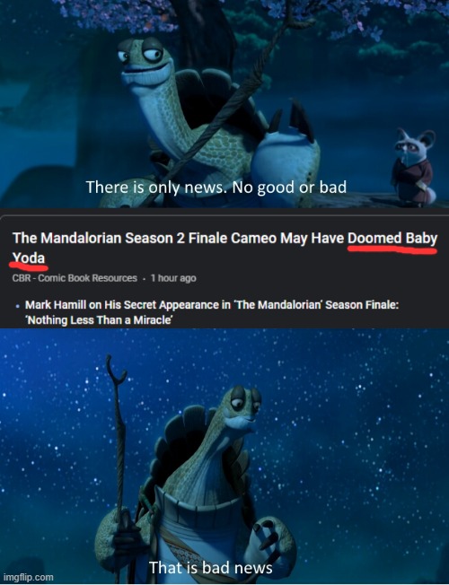 OH NO | image tagged in there is only news no good or bad that is bad news,baby yoda | made w/ Imgflip meme maker