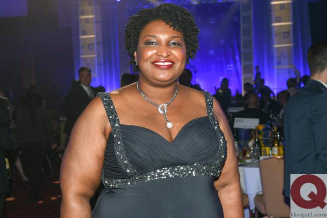Stacey Abrams in undersized dress Blank Meme Template