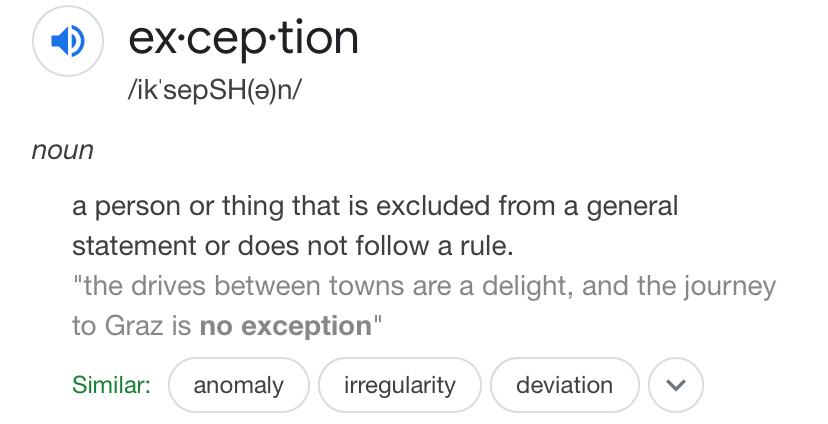 High Quality Exception definition Blank Meme Template