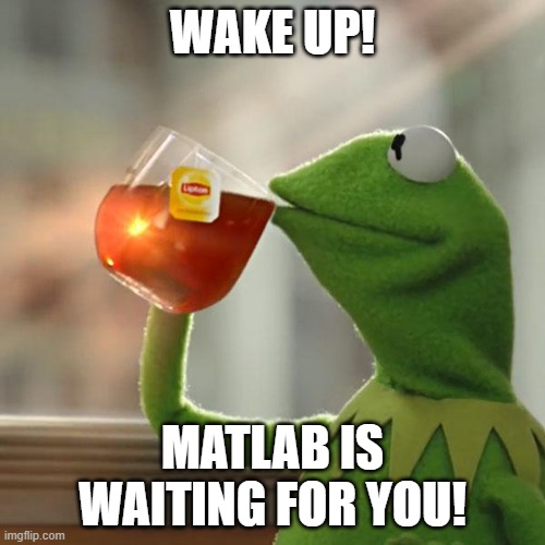 But That's None Of My Business | WAKE UP! MATLAB IS WAITING FOR YOU! | image tagged in memes,but that's none of my business,kermit the frog | made w/ Imgflip meme maker