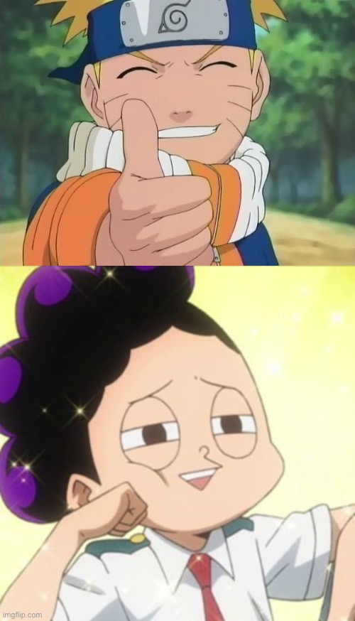 image tagged in naruto thumbs up,awkward mineta | made w/ Imgflip meme maker