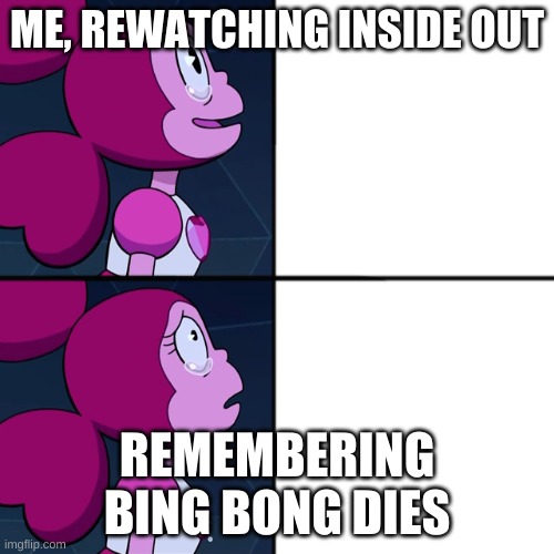 spinel | ME, REWATCHING INSIDE OUT; REMEMBERING BING BONG DIES | image tagged in spinel | made w/ Imgflip meme maker