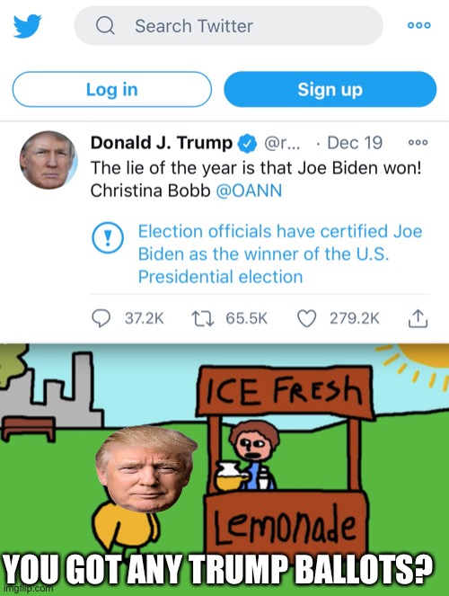 YOU GOT ANY TRUMP BALLOTS? | image tagged in memes,donald trump | made w/ Imgflip meme maker
