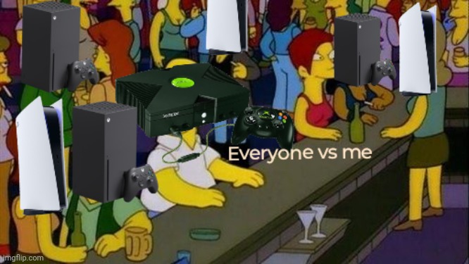 Yes I do play on an original xbox | image tagged in xbox,playstation | made w/ Imgflip meme maker