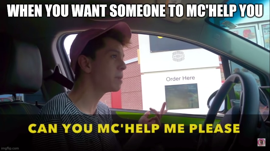 Can you Mc'Help me please | WHEN YOU WANT SOMEONE TO MC'HELP YOU | image tagged in can you mc'help me please | made w/ Imgflip meme maker