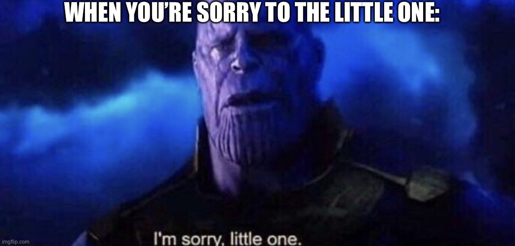 I’m sorry little one | WHEN YOU’RE SORRY TO THE LITTLE ONE: | image tagged in i m sorry little one | made w/ Imgflip meme maker