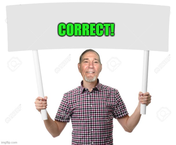 sign | CORRECT! | image tagged in sign | made w/ Imgflip meme maker