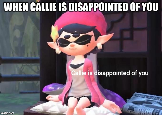 Callie is disappointed of you | WHEN CALLIE IS DISAPPOINTED OF YOU | image tagged in callie is disappointed of you | made w/ Imgflip meme maker