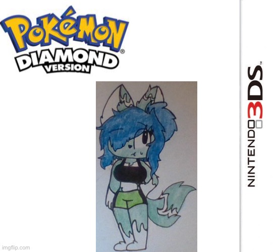 Pokémon Diamond (get it? Cuz her name is Diamond?) | image tagged in 3ds blank template,diamond fox,ocs,memes | made w/ Imgflip meme maker