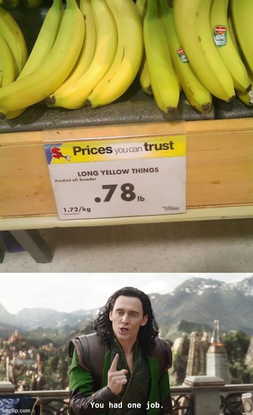 "Long Yellow things?" I can't tell if this guy was lazy or stupid. | image tagged in you had one job,long yellow things,for sale,50 percent discount,lol | made w/ Imgflip meme maker