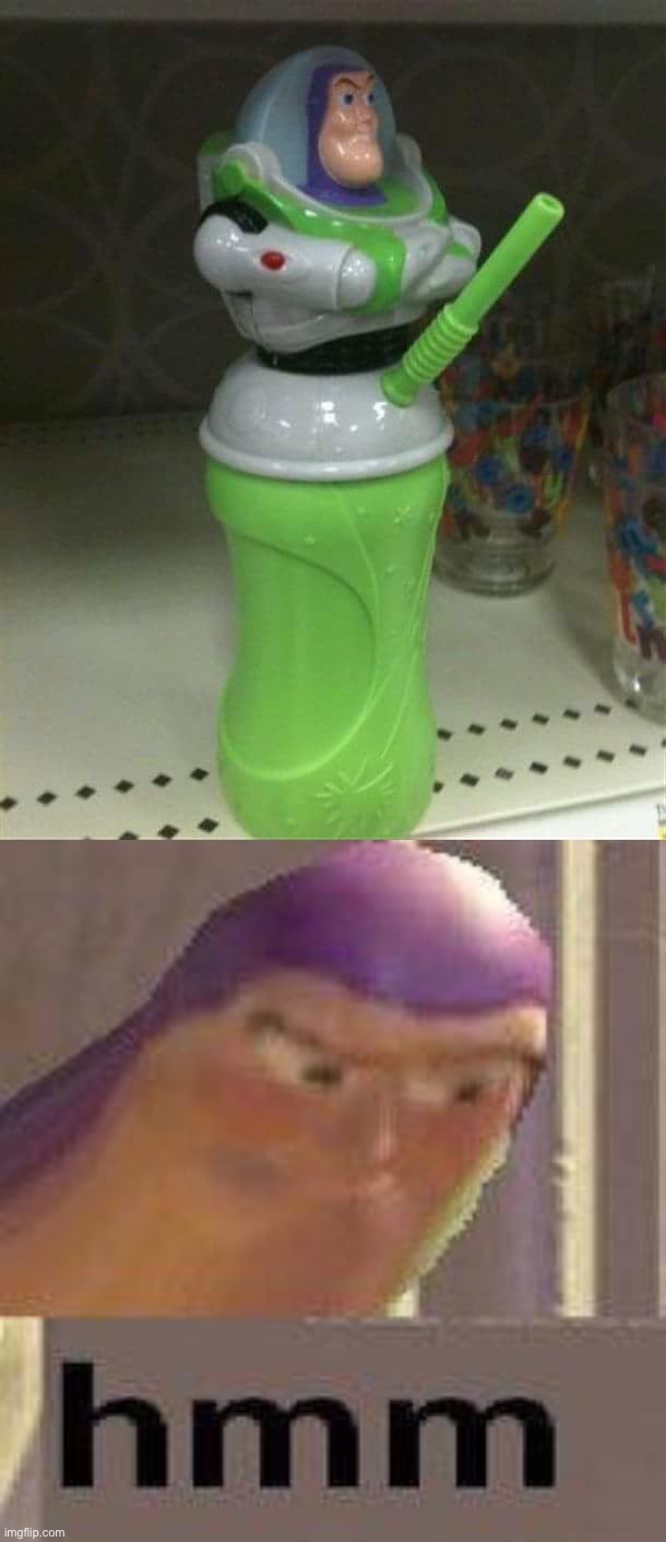 image tagged in buzz lightyear hmm,buzz lightyear,toy story,cup | made w/ Imgflip meme maker