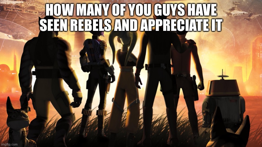 You don’t have to like it better than clone wars, I’m just wondering if anyone has an appreciation for it. The reason I like it  | HOW MANY OF YOU GUYS HAVE SEEN REBELS AND APPRECIATE IT | made w/ Imgflip meme maker