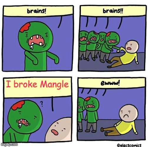 Brain | I broke Mangle | image tagged in brain | made w/ Imgflip meme maker