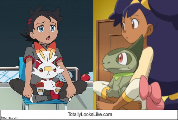 Pokemon Goh and Iris Blank Meme Template