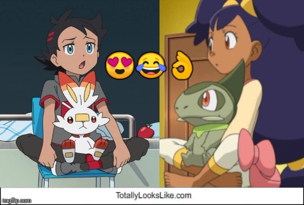 Pokemon Goh and Iris | 😍😂👌 | image tagged in pokemon goh and iris | made w/ Imgflip meme maker