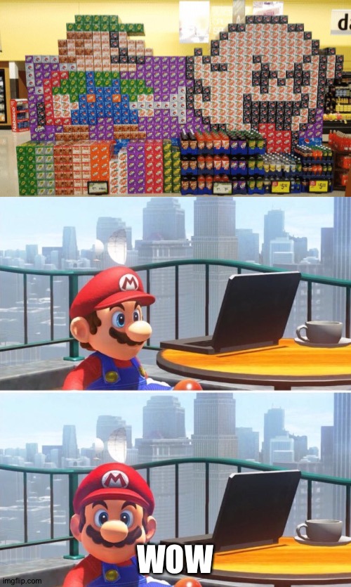 You had one job... And you nailed it | WOW | image tagged in mario looks at computer,memes,funny | made w/ Imgflip meme maker